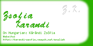zsofia karandi business card